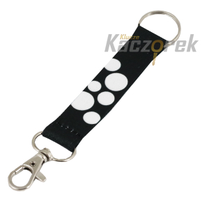 Smycz 228 - 20 mm - białe kropki - krótka (brelok)